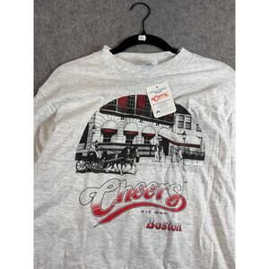NWT Vtg 90s Cheers Boston Promo TV Show Shirt Mens Gray Streetwear Retro Medium